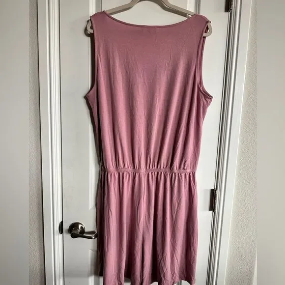 NWOT - Zenana Women’s Plus Size Sleeveless Pink Dusty Rose Romper - Size 2XL - Picture 3 of 5
